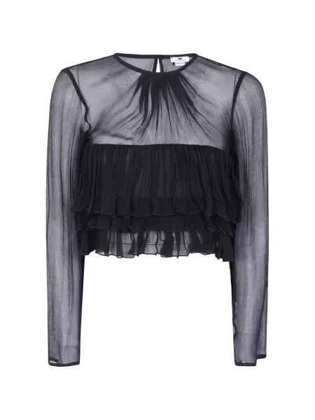 Bluză Elisabetta Franchi cu volane negru