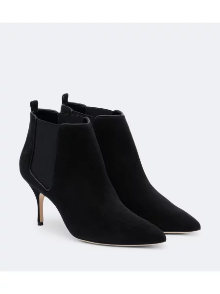 Cizme scurte Manolo Blahnik din piele de căprioară negru