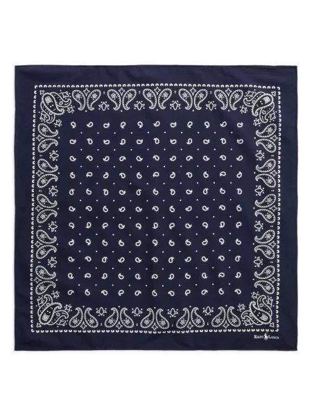 Spodnie Polo Ralph Lauren skórzane z nadrukiem z wzorem paisley czarne