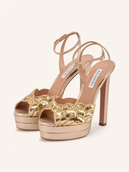 Aquazzura Sandály Na Platformě Ce Soir S Ozdobnými Kamínky zlatá