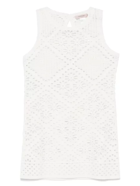 Rochie mini Twinset tricotate de costum alb
