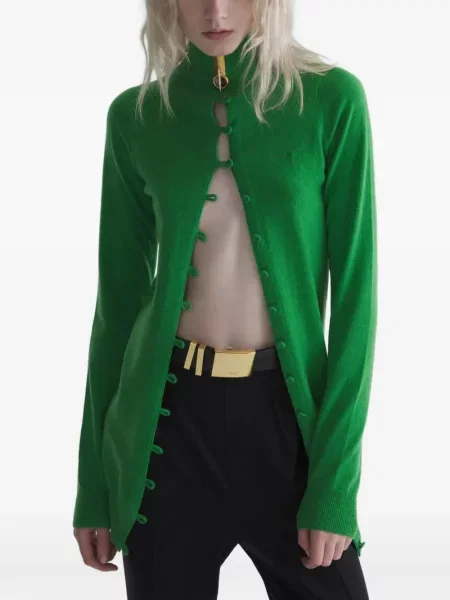 Cardigan Mugler din cașmir verde