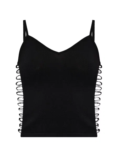 Vestă Dsquared2 cu șireturi din dantelă negru