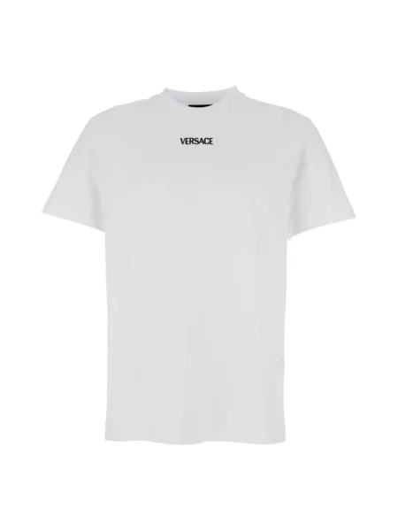 Koszulka Versace z logo z krótkim rękawem biała