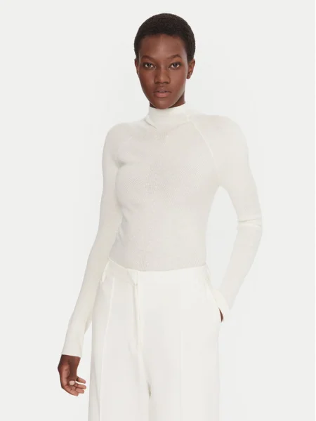 BOSS Bluză cu gât Foliora bej