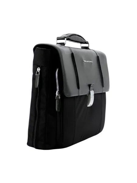 Torba na laptopa Piquadro skórzana czarna