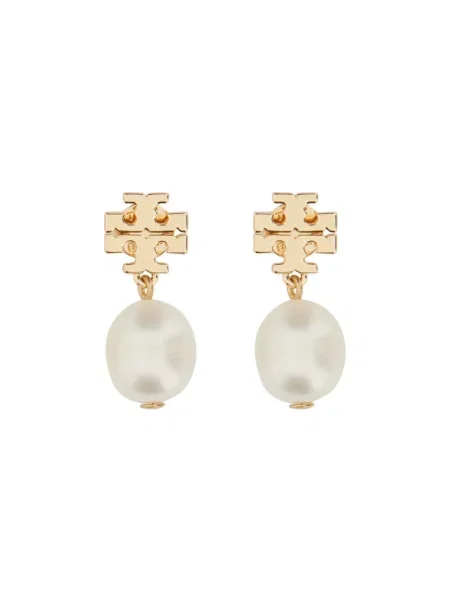 Tory Burch Kolczyki KIRA PEARL DROP żółte