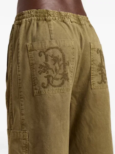 Pantaloni Damson Madder cu broderie verde