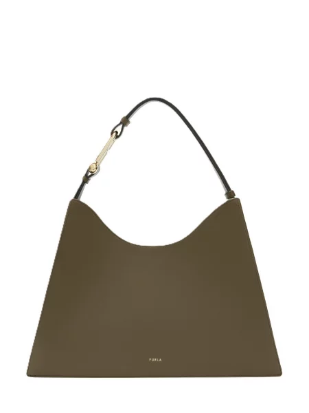 Кожаная сумка Furla серая