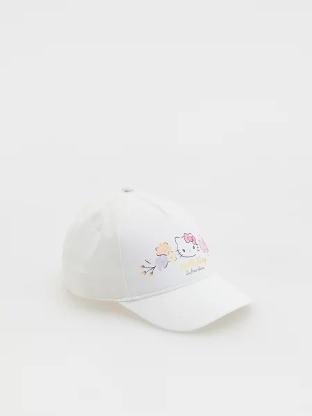 Reserved Čepice s kšiltem Hello Kitty krémová