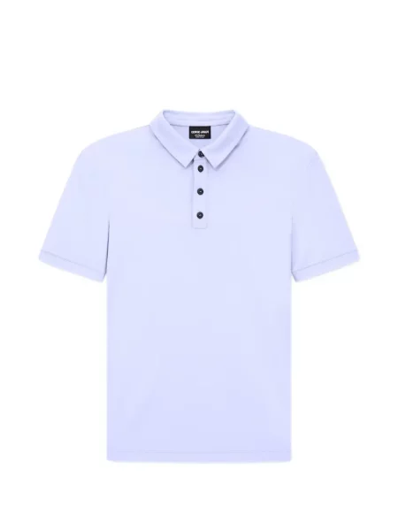 Kratak polo majica Giorgio Armani od kašmira ljubičasta