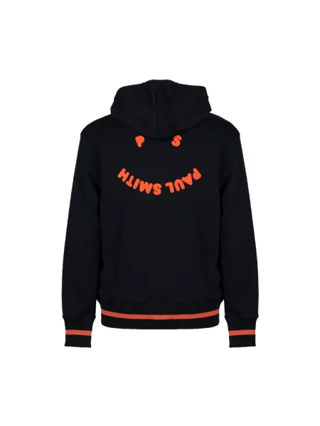Bluza z kapturem Ps By Paul Smith z kapturem z nadrukiem ze sznurkiem czarna