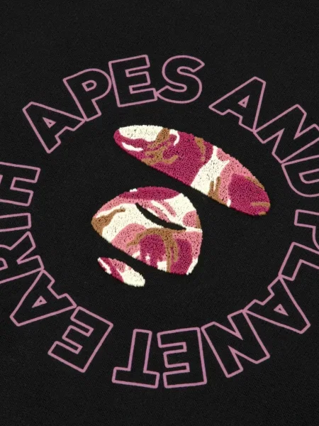 Hanorac Aape By A Bathing Ape cu broderie cu model camuflaj negru