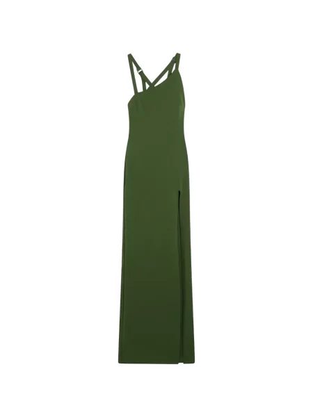 Rochie maxi The Attico cu crăpătură lungă de costum verde
