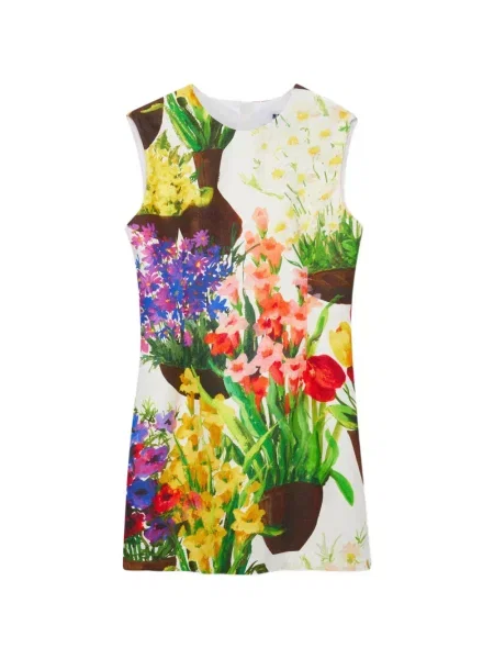 Rochie mini Msgm cu model floral cu imagine de costum alb