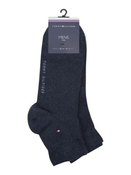 Krótkie skarpety z detalem z logo w zestawie 2 szt. model QUARTER’ Tommy Hilfiger niebieskie