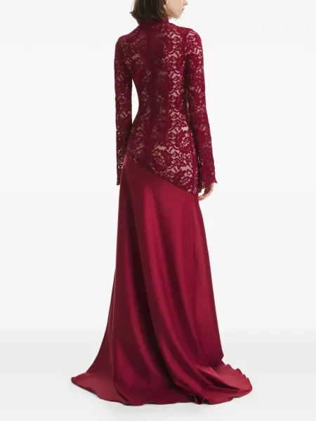 Rochie maxi 2310 Studio din dantelă lungă de costum roșu