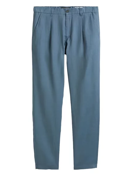 Lněné plisované chinos Marc O'polo modré