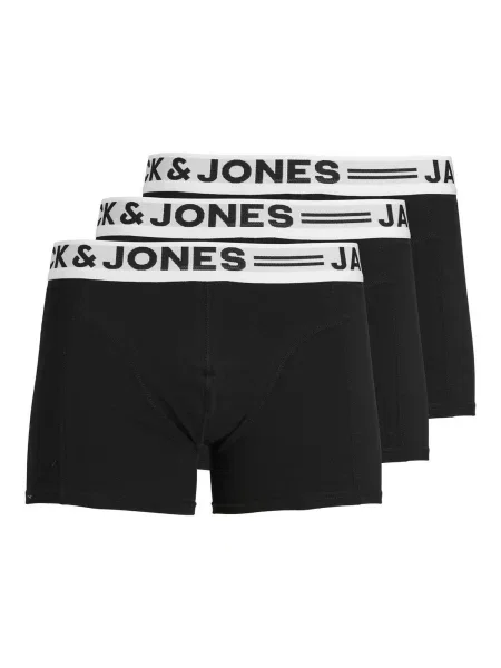 JACK & JONES Boksarice Sense svetlo siva / črna bela