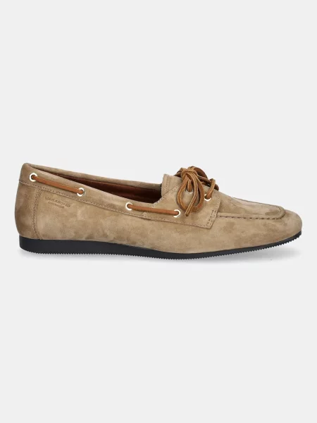 Półbuty Vagabond Shoemakers zamszowe na płaskim obcasie beżowe