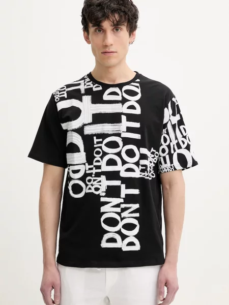Тениска Desigual MAN MILAN с десен черно