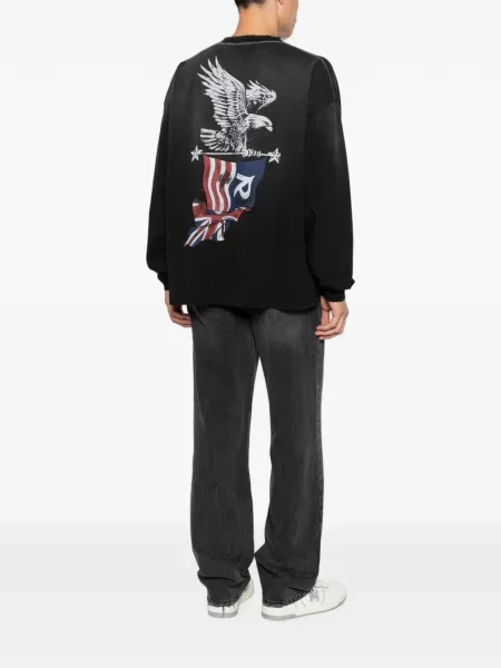 Lung tricou Represent cu imagine negru