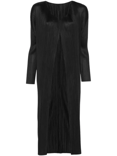 Palton Pleats Please Issey Miyake plisat negru