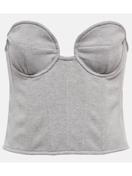 Top Magda Butrym z dżerseju szary