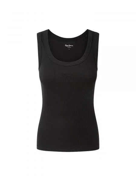 Top din denim Pepe Jeans negru