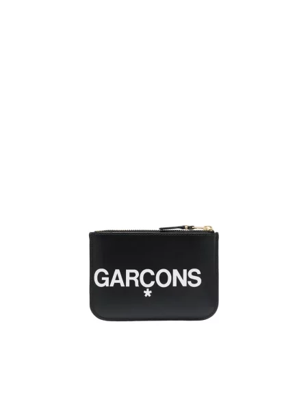 Portfel Comme Des Garcons skórzany z logo czarny