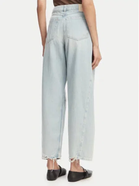 BOSS Jeans hlače Svetlo Balloon Fit modra