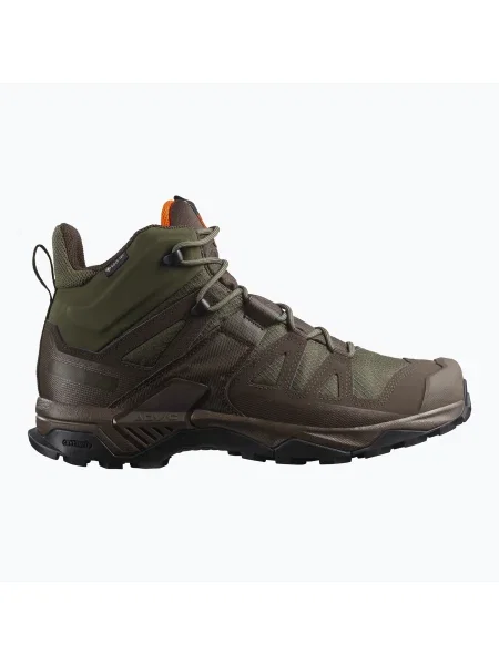 Férfi túrabakancs Salomon X Ultra Tracker GTX zöld/földbarna/cápa bőr. Méret: 47 EU zöld