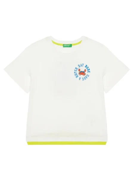United Colors Of Benetton Póló Ekru Regular Fit fehér