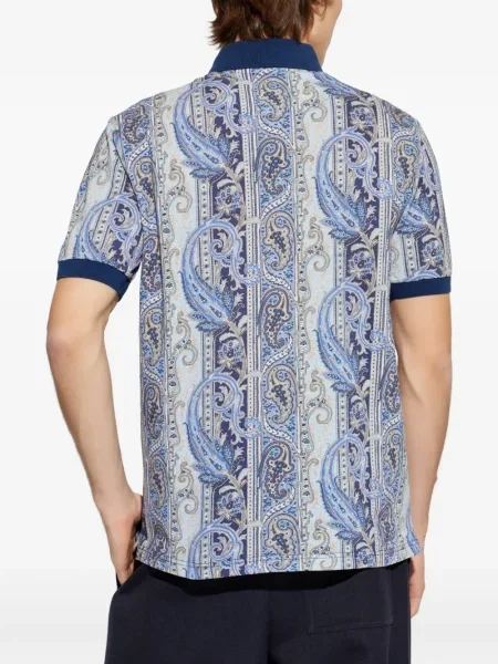 Polo Etro cu model paisley albastru