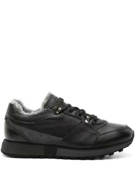 Sneakerși Casadei cu șireturi din piele negru