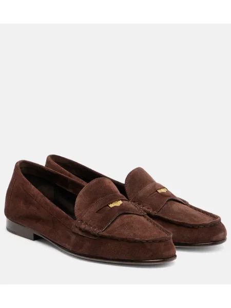 Pantofi loafer Veronica Beard din piele de căprioară maro