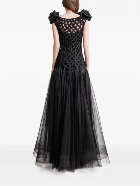 Rochie maxi Gemy Maalouf din tul de costum negru