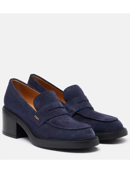 Pantofi cu toc Tod's din piele de căprioară albastru