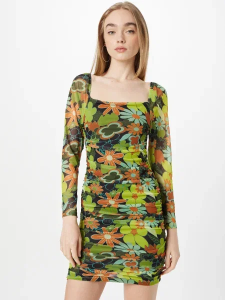 Nasty Gal Rochie oliv / verde mentă / verde închis / negru / portocaliu închis
