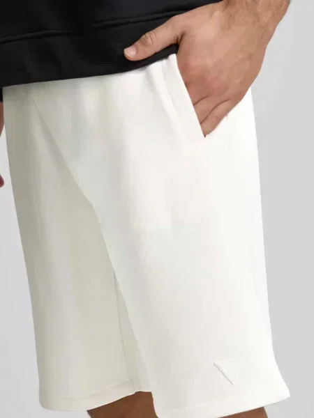 Szorty z elastycznym pasem i tunelem model ‘ALDWIN’ Guess Activewear białe