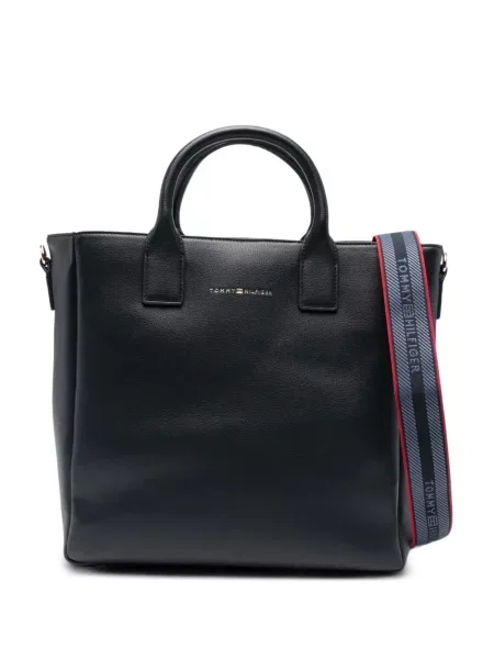Geantă Tommy Hilfiger cu bretele cu autograf negru