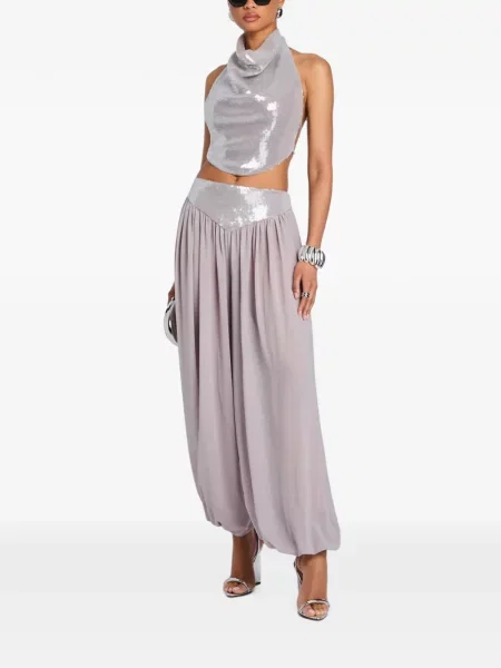 Pantaloni Retrofete cu paiete gri