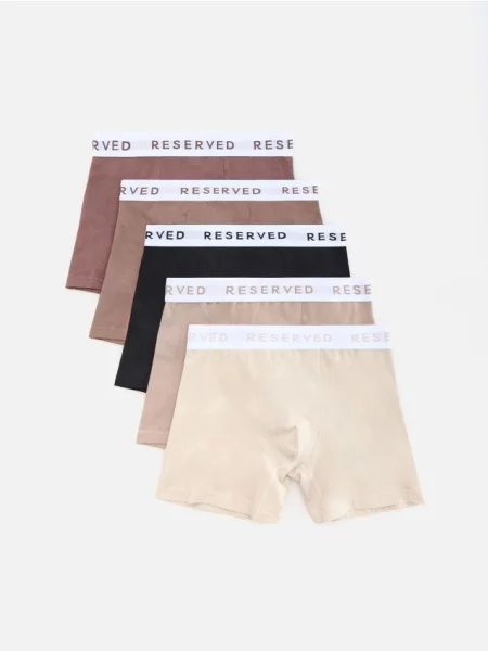 Reserved Set de 5 perechi de boxeri long maro