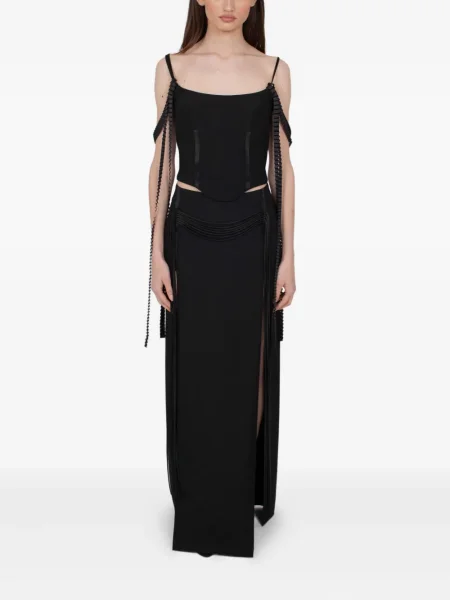 Top Rxquette din dantelă negru