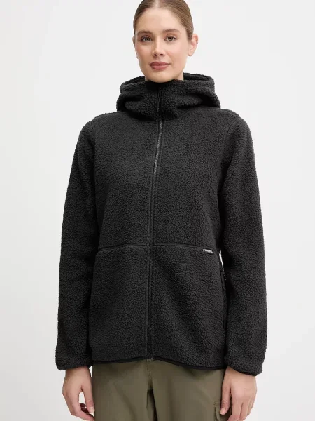 Fleecová mikina Haglöfs Funäs s kapucí hladká černá