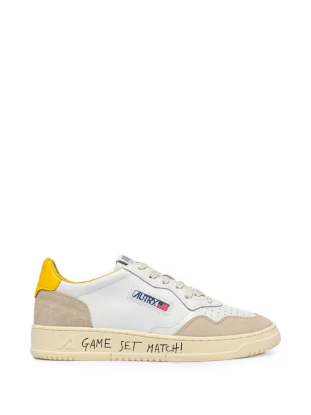 Sneakerși Autry din piele de căprioară alb