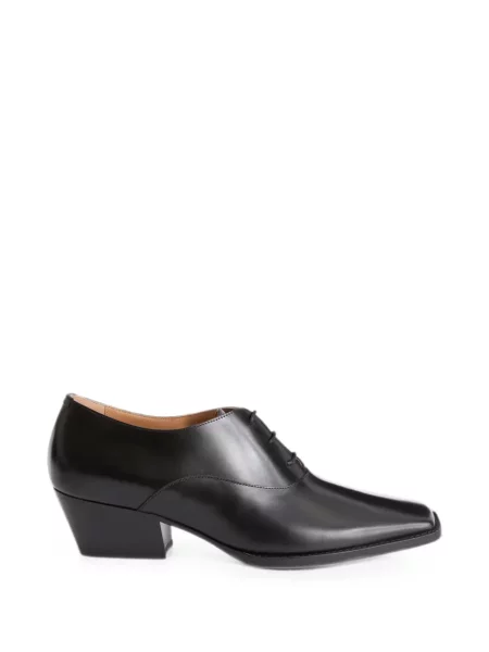Pantofi Jil Sander cu șireturi din dantelă negru