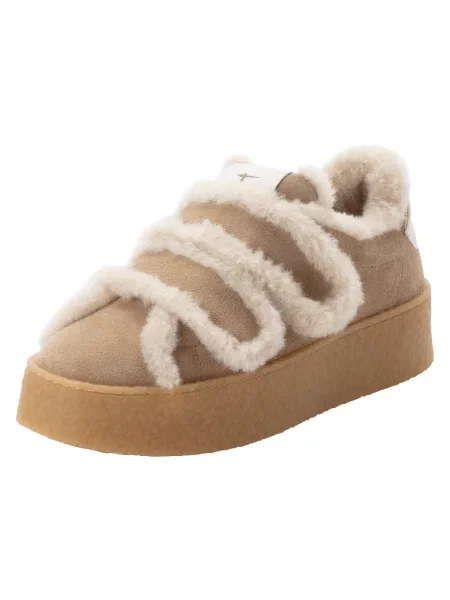 Sneakerși Tamaris de lână alb