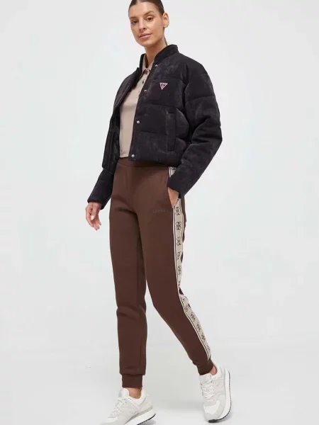 Guess pantaloni de trening BRITNEY maro