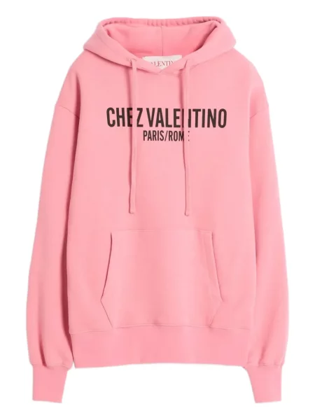 Bluza z kapturem Valentino Garavani z nadrukiem różowa